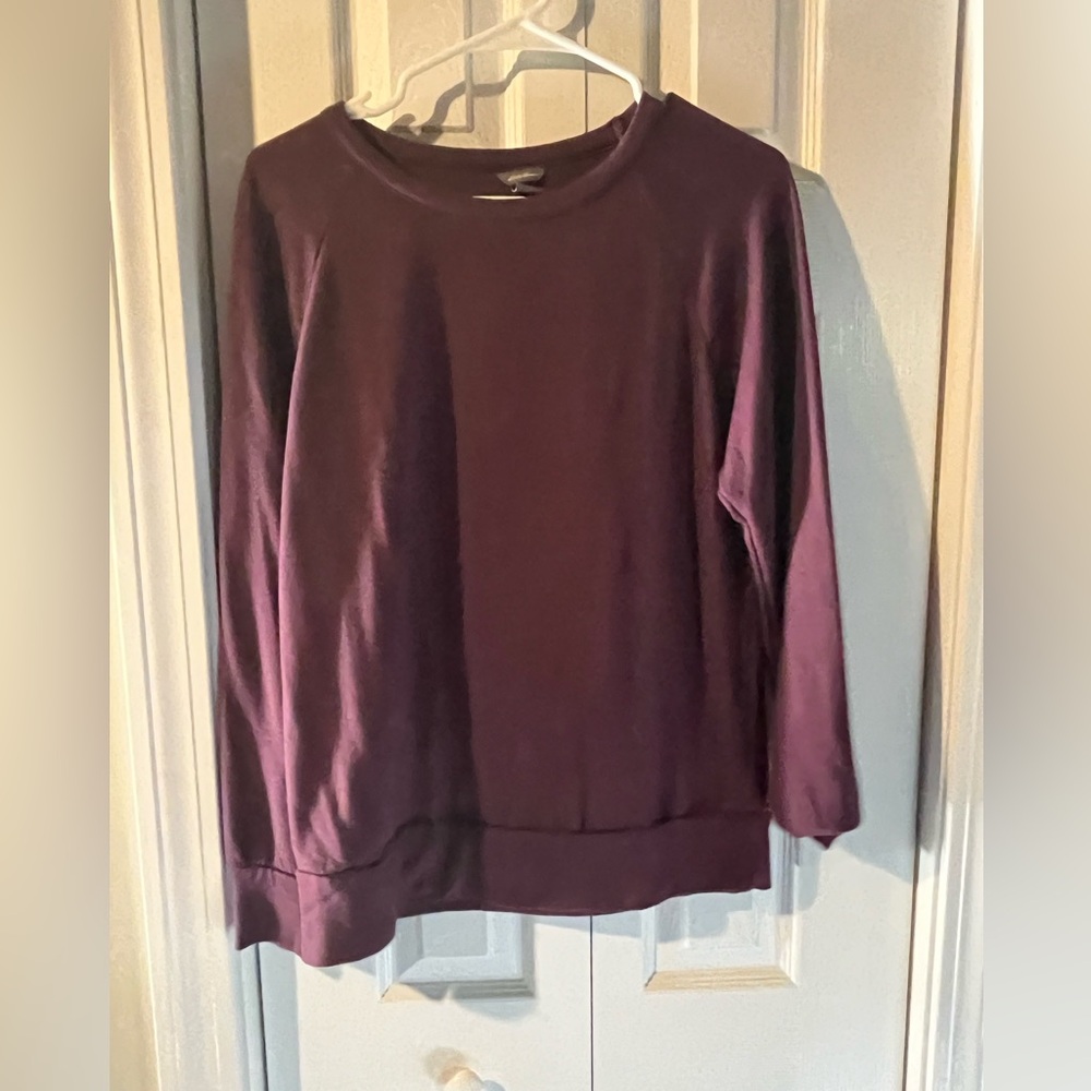 Eddie Bauer Purple Classic Lounge Pullover Crewneck Sweatshirt Women's Small